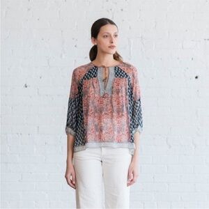 Ulla Johnson Georgette Aix Peasant Blouse Size 6